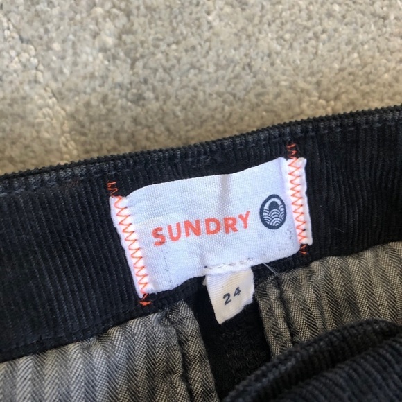 Sundry Side Stripe Raw Hem Corduroy Le Soleil Pant - Picture 4 of 7